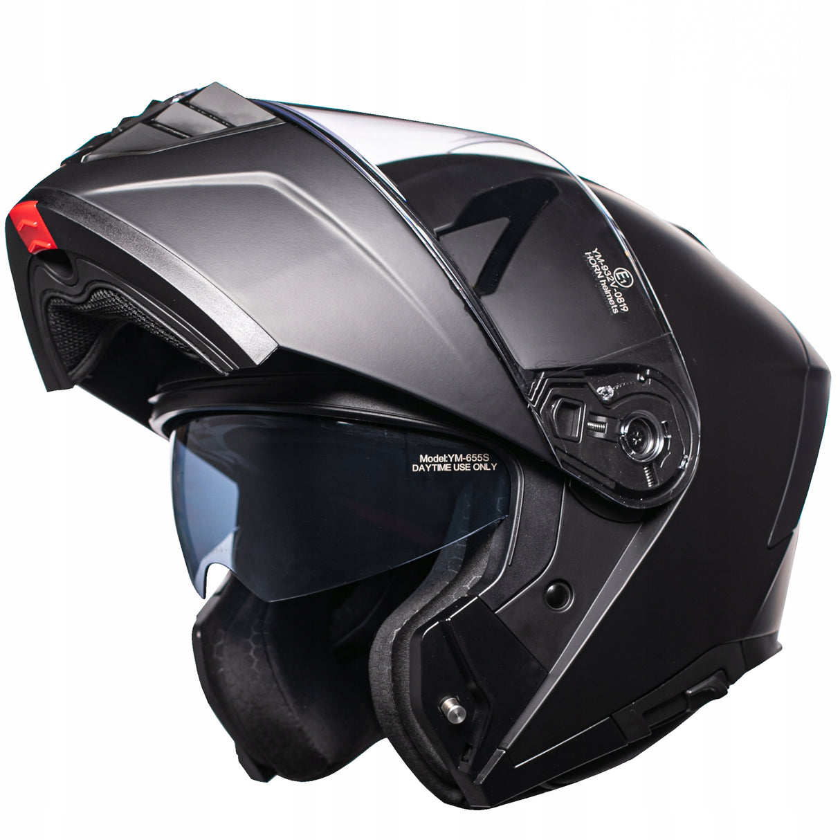Kask Szczękowy Motocyklowy pod Interkom Blenda Czarny Met Rozmiar XS