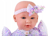 Lalka Interaktywna w Liliowej Sukience + Akcesoria Bobas Niemowlak 46 cm