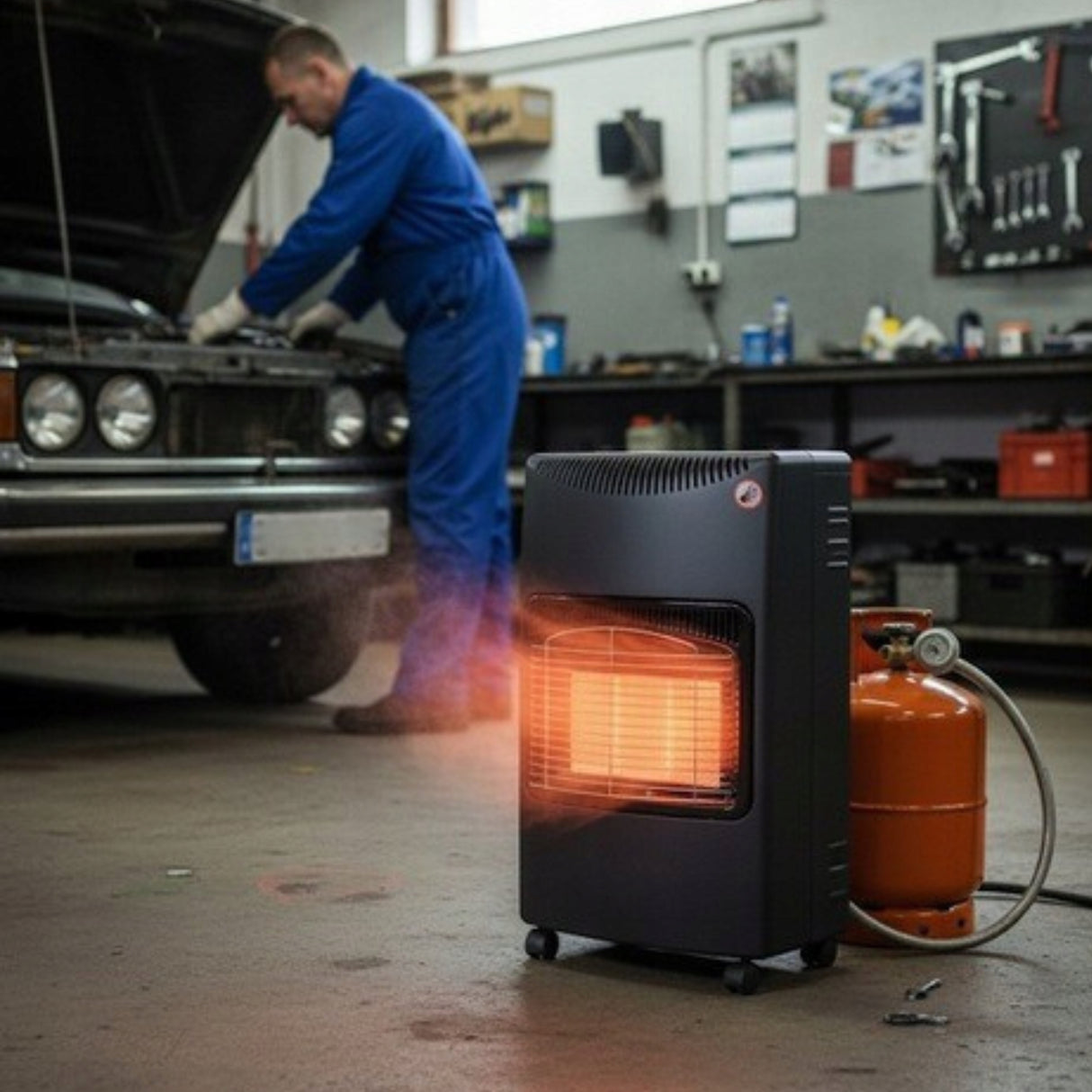 Piecyk Gazowy Grzejnik na Butle Gaz Zestaw 4,2kW Piec Reduktor Wąż LPG