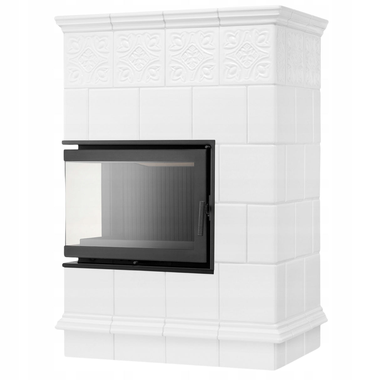 Piec Kominek Koza Ceramiczny Kaflowy Narożny 14kW Biały Obudowa Kominkowa
