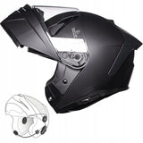 Kask Szczękowy Motocyklowy pod Interkom Blenda Czarny Met Rozmiar XS