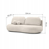 Sofa z Funkcją Spania i Pojemnikiem na Pościel Obłe Kształty Boucle Kremowa
