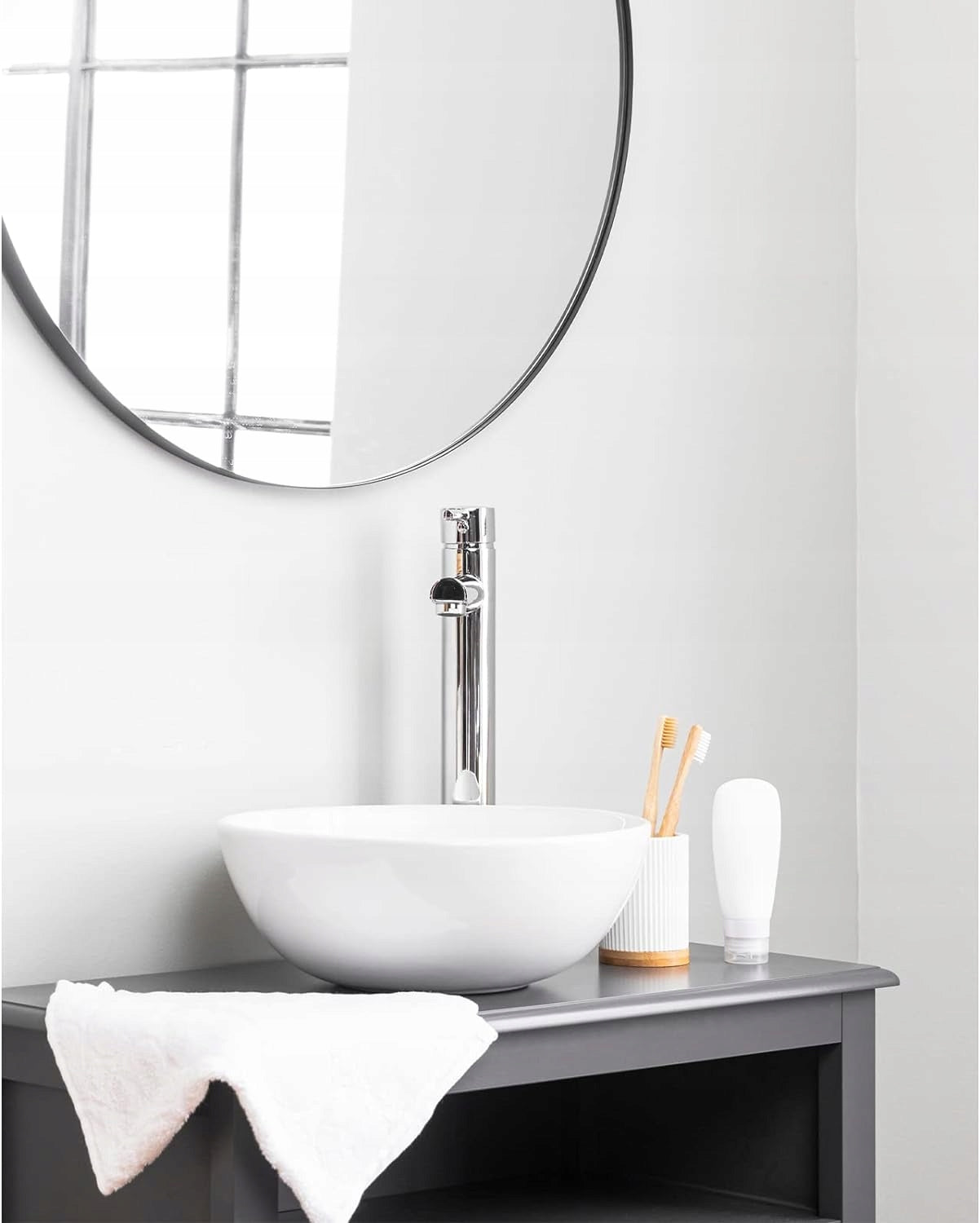 Nowoczesne Lustro Okrągłe Stylowe Łazienkowe Salon Sypialna 50cm Czarne