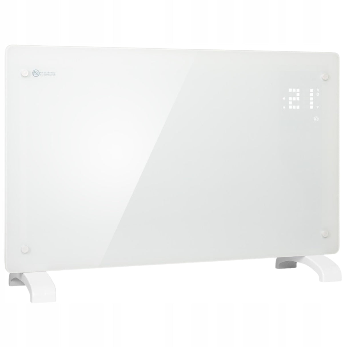 Grzejnik Konwektorowy Szklany Programowalny WiFi Biały 2500 W Elektryczny