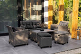 Zestaw Mebli Ogrodowych technorattan sofa fotele stolik puf koc gratis