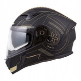 Kask Motocyklowy + Czarna Szyba Czarno - Złoty CASSIDA 3.0 GOLD XS