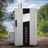 Wędzarnia Elektryczna Ogrodowa Metalowa Smoker BBQ Generator Dymu Srebrna