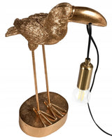 Lampa Złota Stołowa w Kształcie Tukana Elegancka Lampka Mosiądz 42 cm Tukan