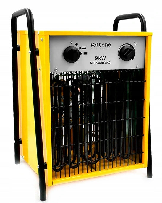 Grzejnik Farelka Nagrzewnica Elektryczna z Termostatem Mocna Żółta 9000W