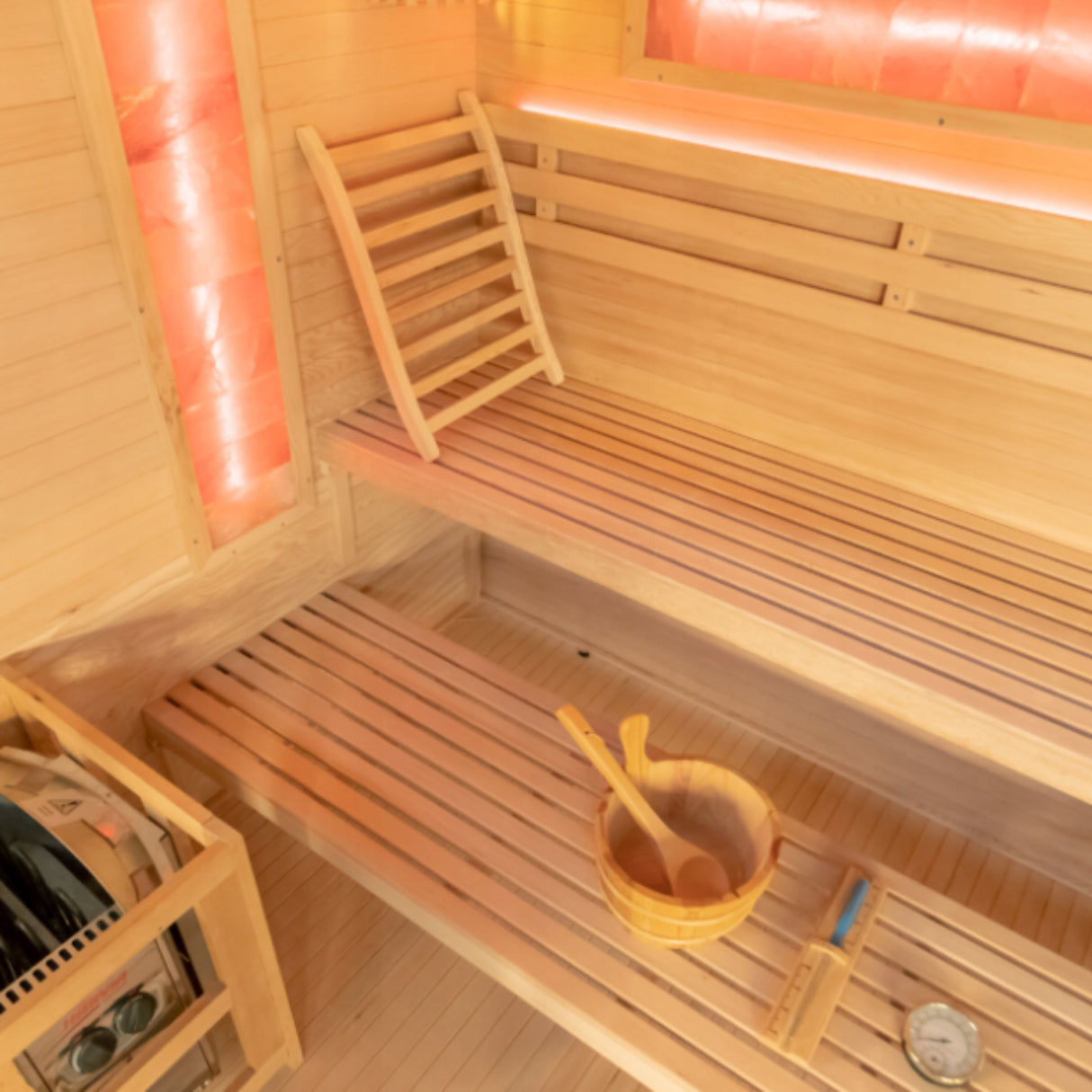 Sauna Narożna Osobowa Narożna Przeszklona na Cztery Osoby Czarna Fińska