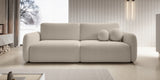 Sofa Rozkładana z Funkcją Spania Pojemnikiem Jasnobeżowa 238x103cm Tkanina