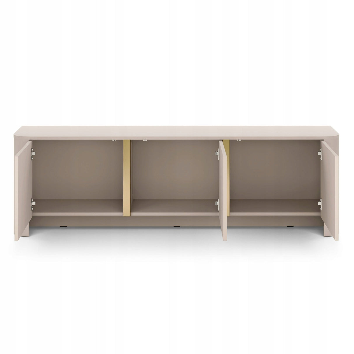 Szafka RTV Zaokrąglone Kształty Nowoczesny Design Cashmere Gold 168x39 cm