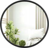 Nowoczesne Lustro Okrągłe Stylowe Łazienkowe Salon Sypialna 50cm Czarne