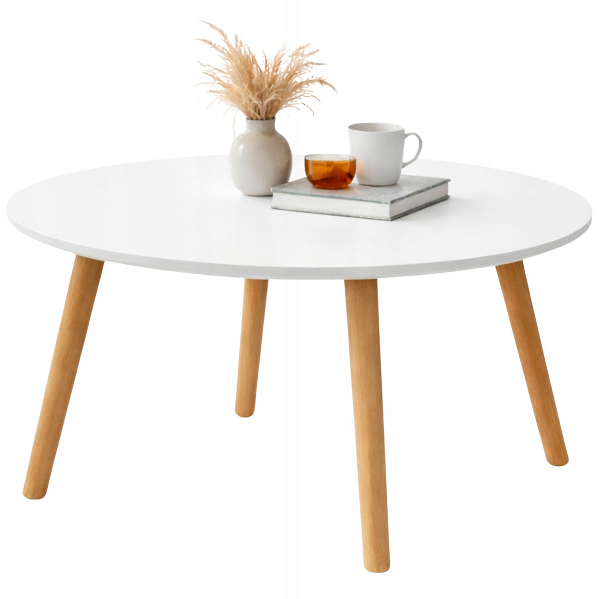 NOWOCZESNY STOLIK KAWOWY OKRĄGŁY DO SALONU POKOJU DREWNO STYLOWY LOFT
