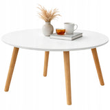 NOWOCZESNY STOLIK KAWOWY OKRĄGŁY DO SALONU POKOJU DREWNO STYLOWY LOFT