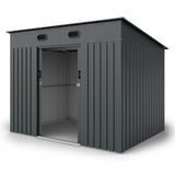 Domek Ogrodowy UNIWERSALNYM Jednospadowym Dachem Antracyt 252x191cm 4,37m²