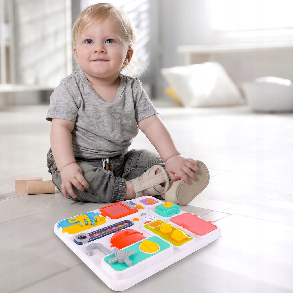 Tablica Sensoryczna Manipulacyjna Dźwięk Pokrętła Walizka dla Dzieci