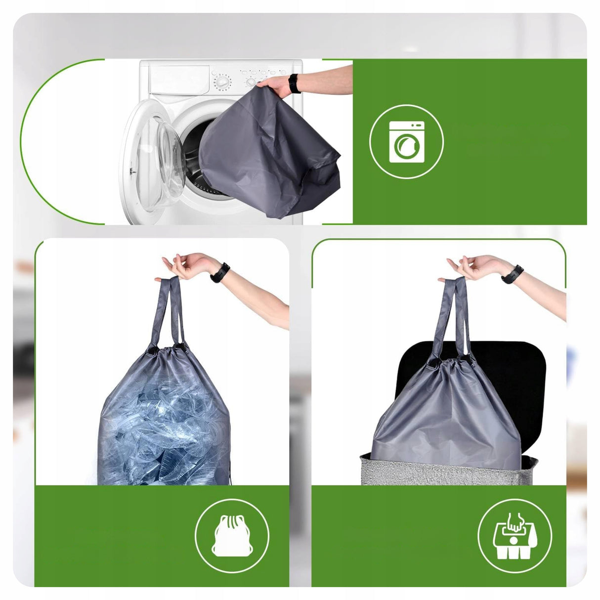 Pojemnik na Butelki Puszki 110L Kosz do Recyklingu Składany Z Workiem