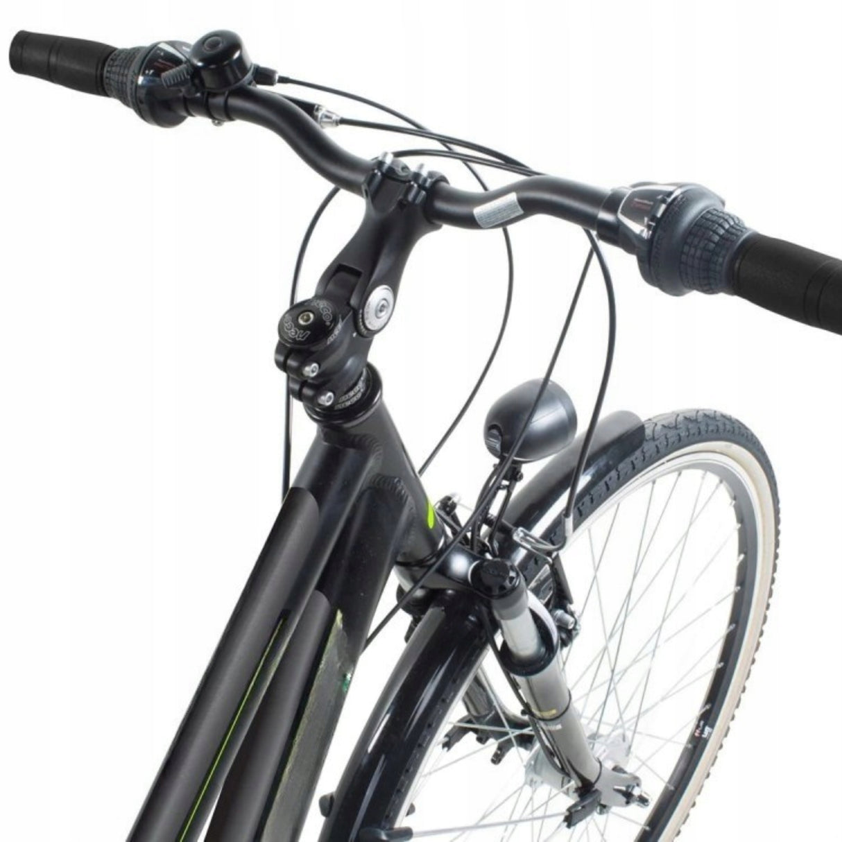 Rower Trekkingowy Damski Aluminiowy Światła SHIMANO 28" Koło Czarny Mat