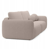 Sofa Rozkładana z Funkcją Spania Pojemnikiem Beżowa 238x103cm Tkanina