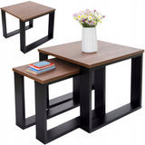 Stolik Kawowy Poves Justyna 2W1 Dąb Craft Loft Retro 2 Stoliki 60x60
