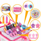 Zestaw Manicure w Kuferku dla Dzieci do Malowania Make Up Lakiery Paznokcie