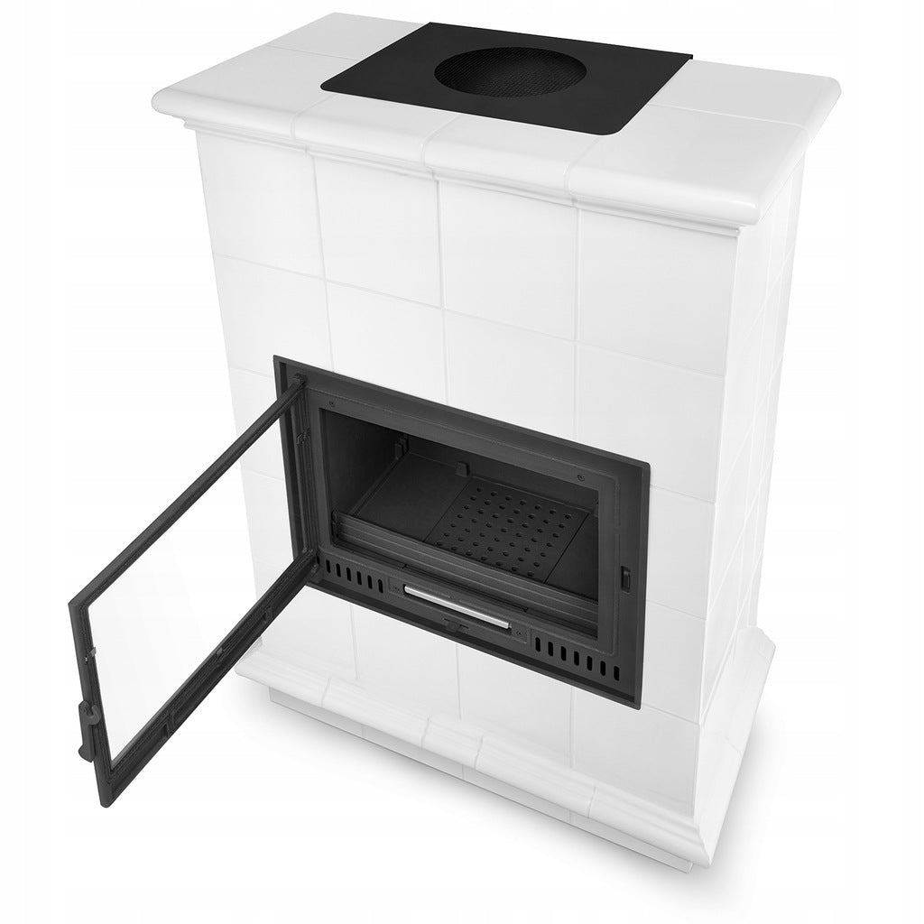 Piec Kominek Kaflowy Ceramiczny Piecyk Koza Biały 13kW Obudowa Kominkowa