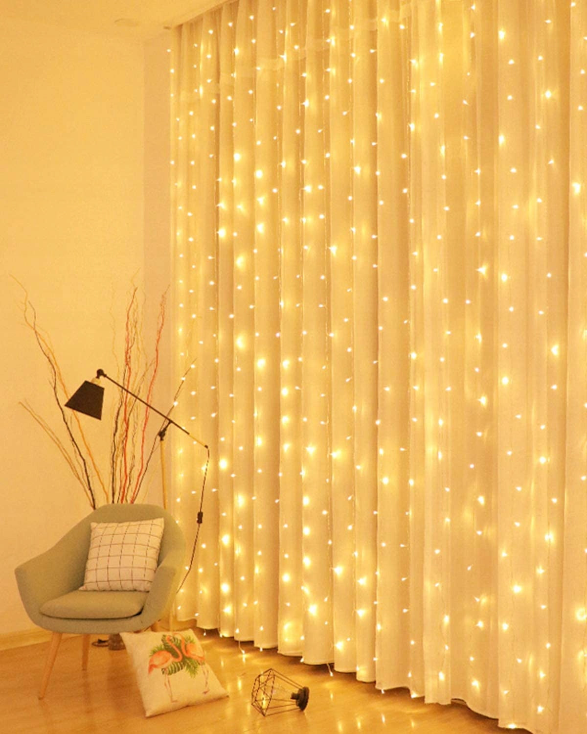 KURTYNA ŚWIETLNA LED 3x3 Lampki x300 Świąteczne Choinkowe Girlanda Na Okno