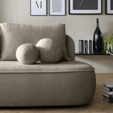 Sofa Zaokrąglony Kształt z Funkcją Spania Pojemnikiem Brązowoszara 212x100
