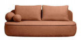 Sofa Zaokrąglony Kształt z Funkcją Spania Pojemnikiem Miedziana 212x100