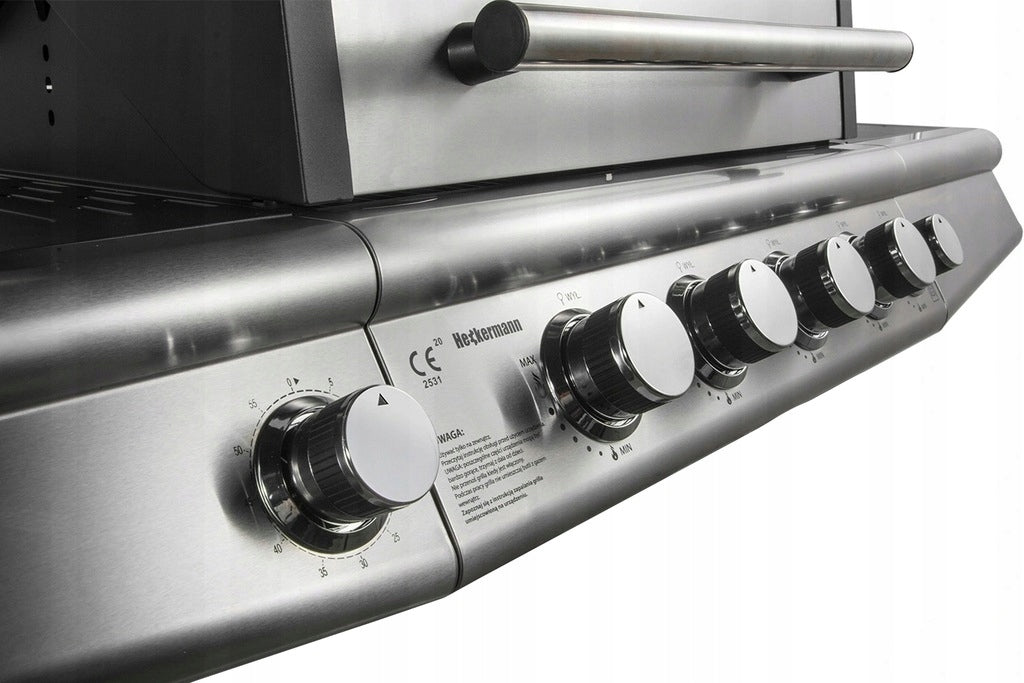 Grill Gazowy Ogrodowy Nierdzewny Żeliwny Ruszt 4+1 17,4kW Z Szafą na Butle