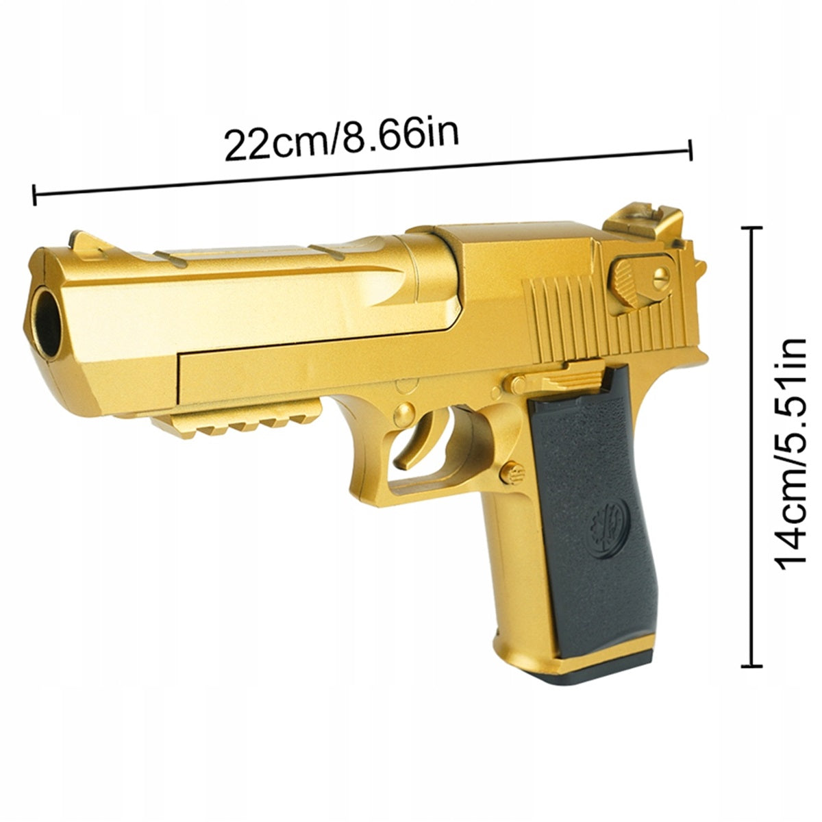 Pistolet Na Naboje Gąbkowe Wyrzut Łusek 2 Magazynki 30 Naboi Złoty