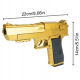 Pistolet Na Naboje Gąbkowe Wyrzut Łusek 2 Magazynki 30 Naboi Złoty