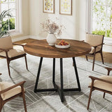 Stół Jadalniany HOGA-J0409 84x84x74 cm Czarno Brązowy Płyta MDF Solidny