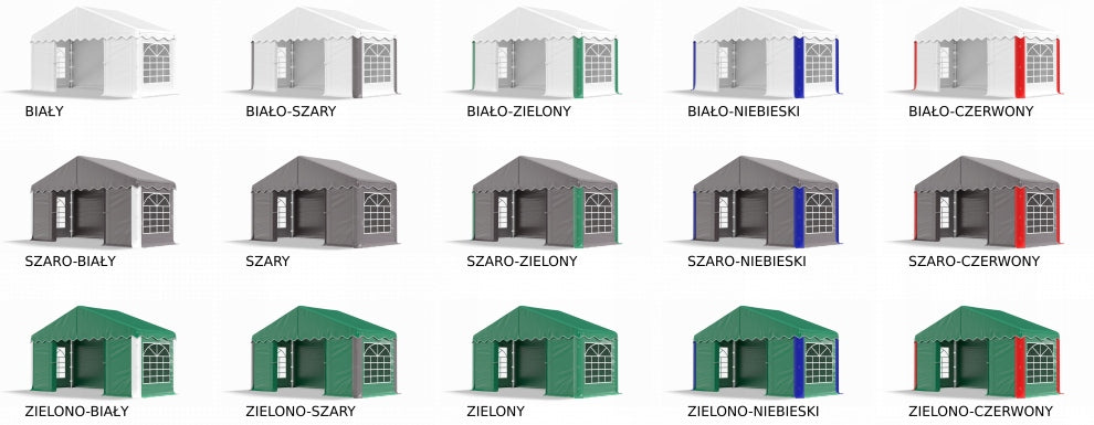Namiot Ogrodowy Imprezowy Przemysłowy Magazynowy -LETNI SZARY POVES 3x8m