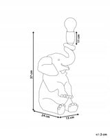 Lampa Czarna Stołowa w Kształcie Słonia Elegancka Lampka Mosiądz 37cm Słoń