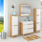 Szafka Podumywalkowa Łazienkowa Płyta Laminowana Biała 83 x 80 x 46 cm