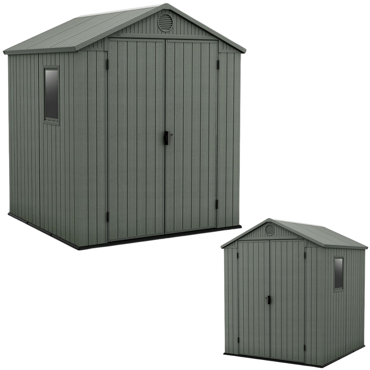 Domek Narzędziowy Wodoodporny Solidny Prosty Montaż 6x6 182x190cm Szary