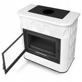 Piecyk Kaflowy Kominek Żeliwny Piec Biały 13 kW Koza Ceramiczny