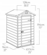 Mały Domek Narzędziowy Solidny Na Ogródek Działkę 4x3 94x128 cm Szaro-Biały