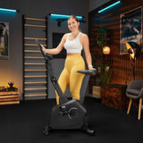 Rower Treningowy Magnetyczny Pionowy Rower Stacjonarny do 120 Kg Czarny