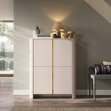 Komoda Czterodrzwiowa Zaokrąglona Forma Cashmere Gold Funkcjonalna 103x39cm