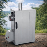 Wędzarnia Elektryczna Ogrodowa Metalowa Smoker BBQ Generator Dymu Srebrna