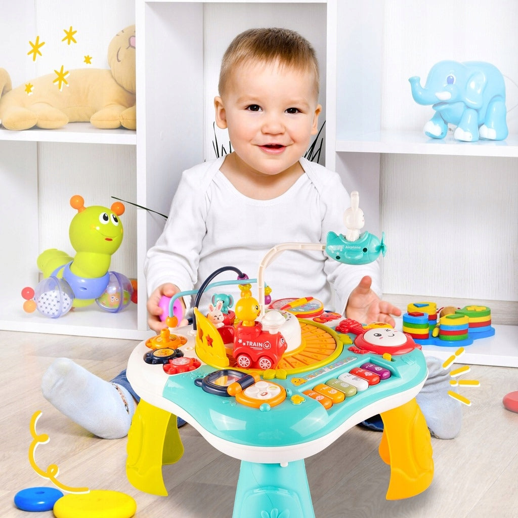 Stolik Edukacyjny Interaktywny Panel Muzyczny Pianinko 2w1 dla Dzieci