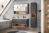 Szafka Podumywalkowa Łazienkowa Płyta Laminowana Drewno Czarna 120 cm