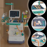 Interaktywny Wózek Doktor EKG Zestaw Małego Lekarza XXL 26 Elem. dla Dzieci