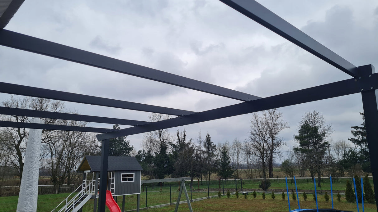 Altana Tarasowa Pergola Ogrodowa Aluminiowa Antracyt Poliester 400x400x240