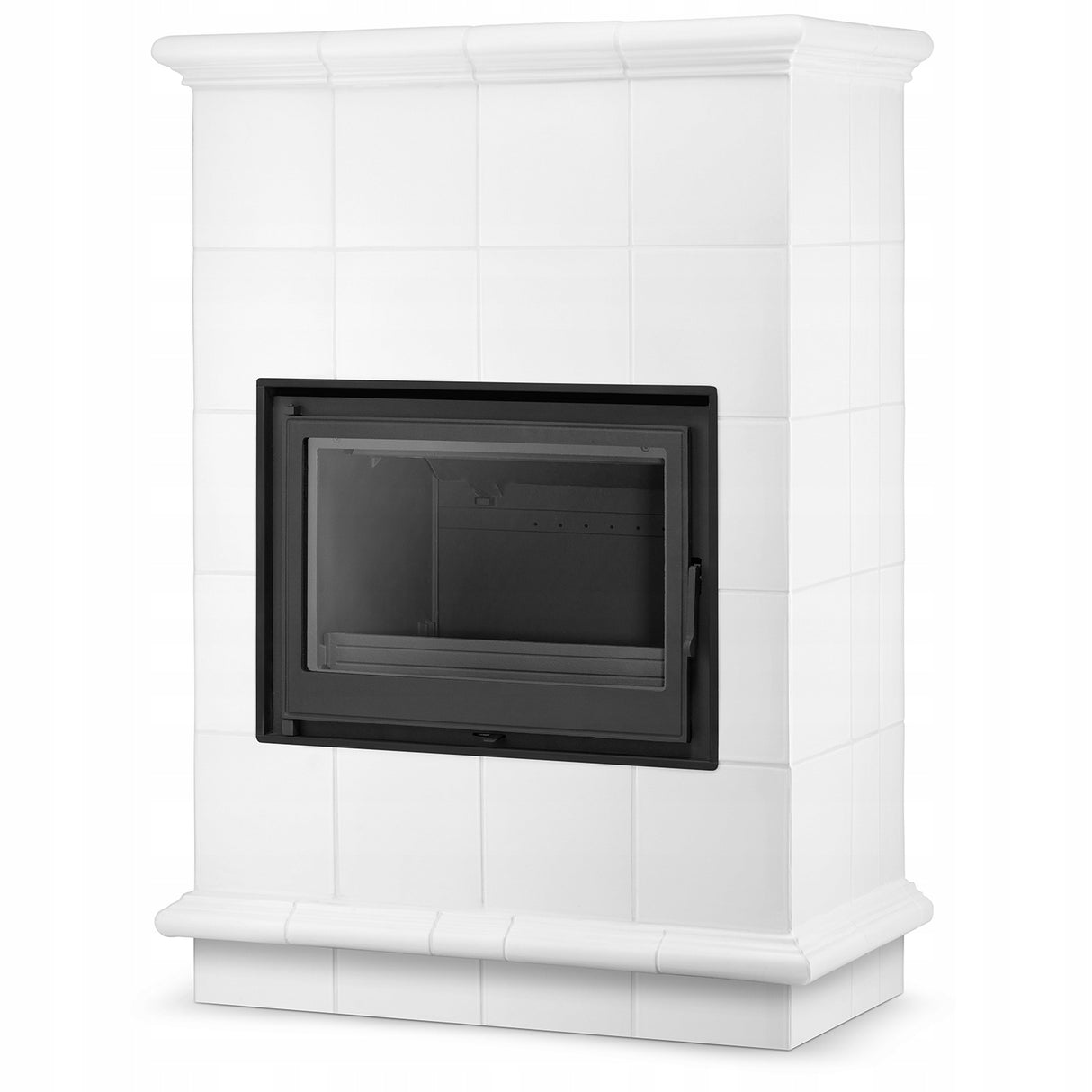 Piec Kominek Kaflowy Ceramiczny Piecyk Koza Biały 13kW Obudowa Kominkowa