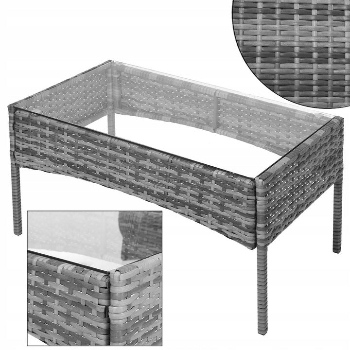 Meble Ogrodowe Zestaw Sofa Stolik Fotele Rattanowe Komplet Mebli Na 5 Osób