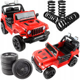 JEEP LT Off Road 4x4, Auto na Akumulator 4 Amortyzatory Czerwony 12V 7Ah